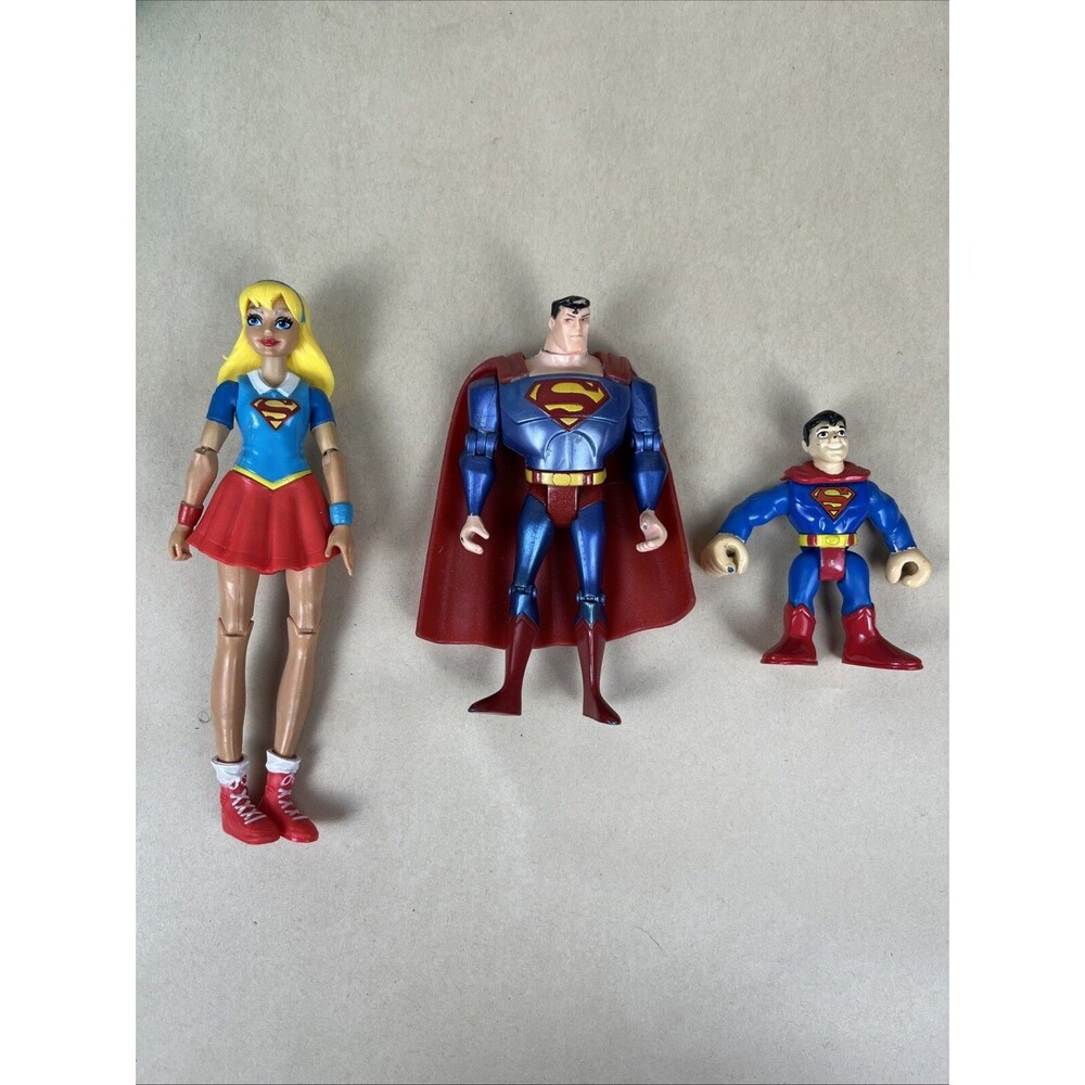 DC Comics Super Hero Action Figures Lot Of 3- Supergirl & Superman
